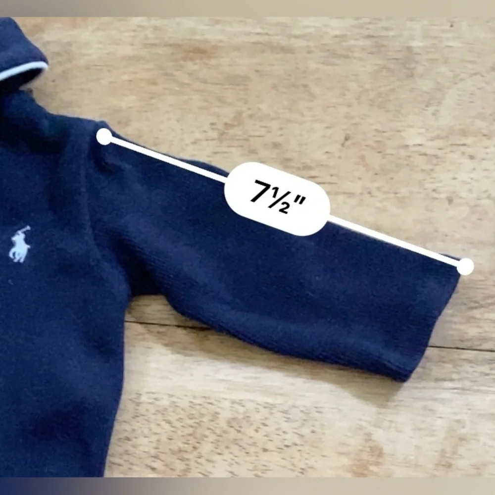 Ralph‎ Lauren Infant Size 6 Months Navy Ribbed Cotton Polo Coverall